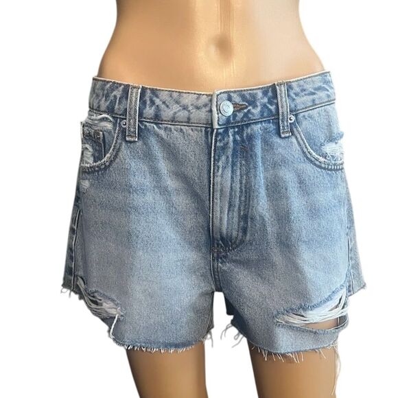 ASOS Pants - ASOS Women's Distressed Denim Cut-Off Shorts Blue Size 8 Casual Summer